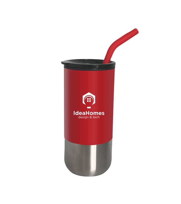 18 oz. Olympia Insulated Tumbler with Straw - Screen Print