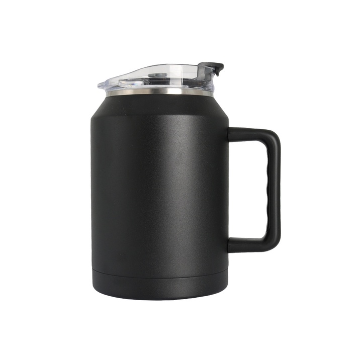 50 Oz. Stainless Steel Fitness Handle Mug with/ Twist Closure Lid