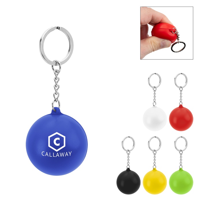 Round PU Stress Reliever Keychain