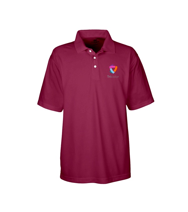 UltraClub Men's Cool & Dry Stain-Release Performance Polo - Screen Print