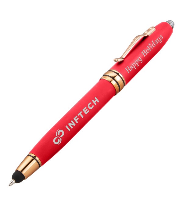 Royale Tech Soft Touch Triple Function Copper Pen with Happy Holidays-24 Hour Rush