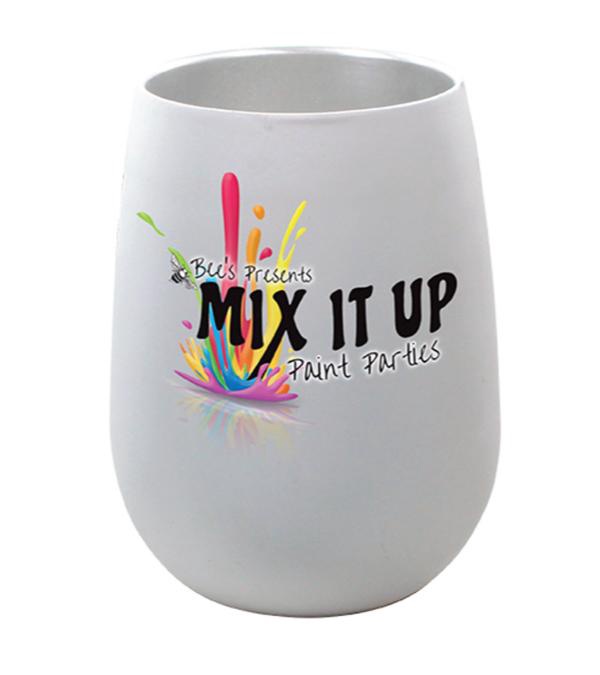12 oz. Halcyon® Stainless Steel Wine Glass - Full Color Imprint
