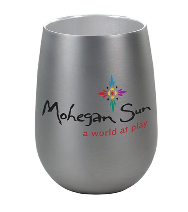 12 oz. Halcyon® Stainless Steel Wine Glass - Full Color Imprint