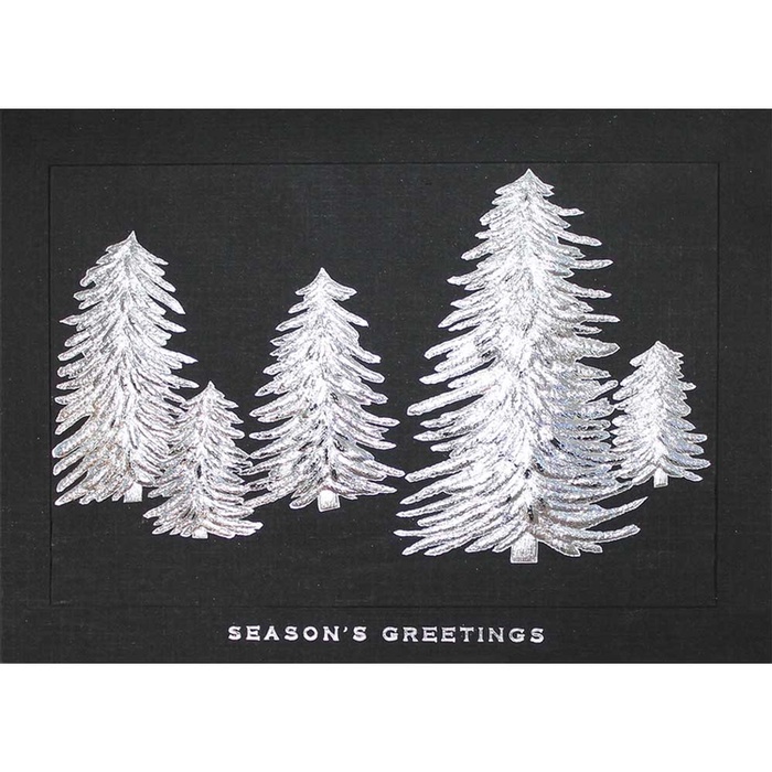 Premium Silver Trees Holiday Card