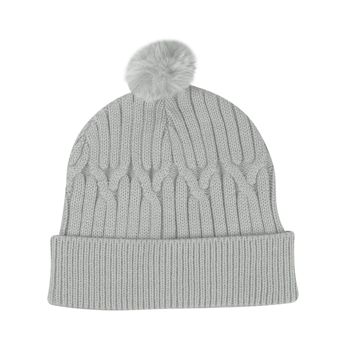 Courtney Cable Knit rPET Pom Beanie