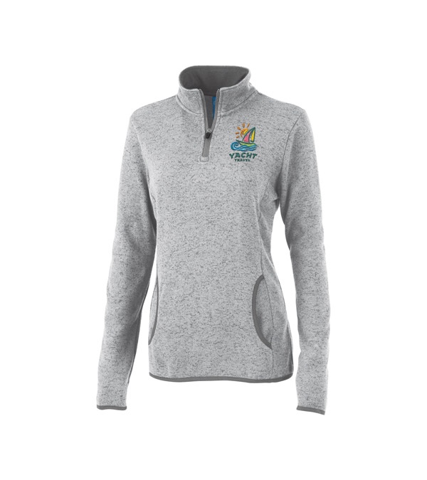 Women's Heathered Fleece Pullover - Embroidered