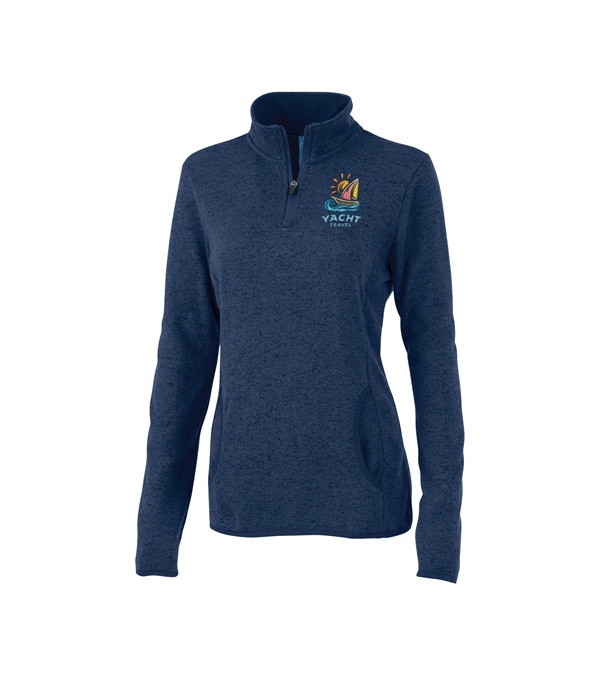 Women's Heathered Fleece Pullover - Embroidered