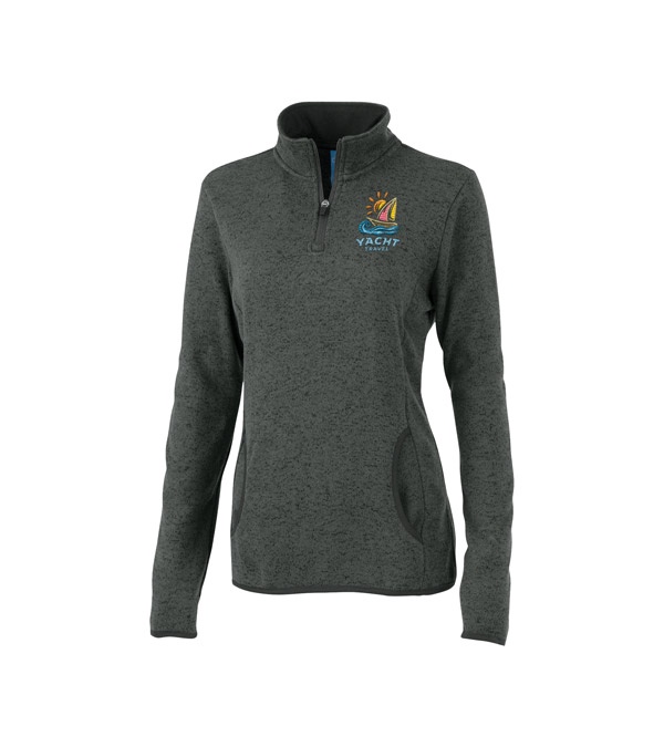 Women's Heathered Fleece Pullover - Embroidered