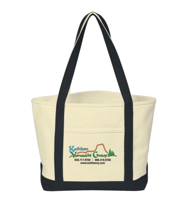 Large Cotton Canvas Boat Tote Bag