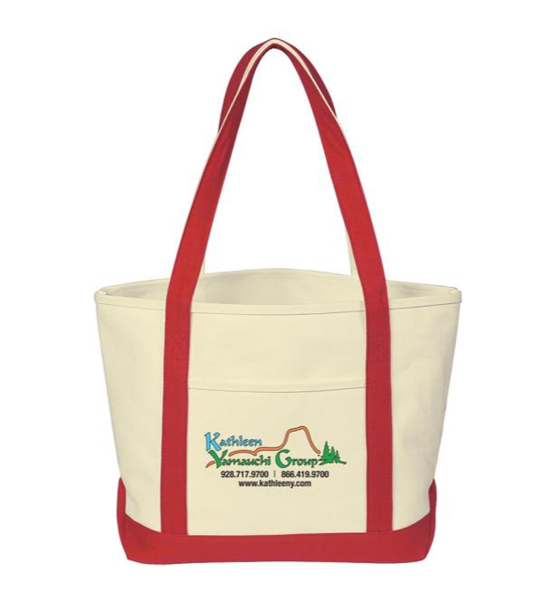 Large Cotton Canvas Boat Tote Bag