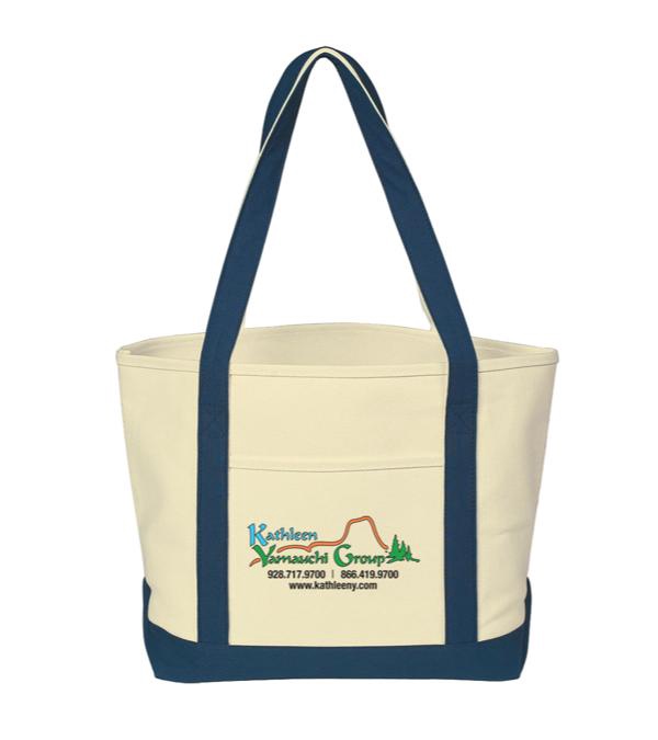 Large Cotton Canvas Boat Tote Bag
