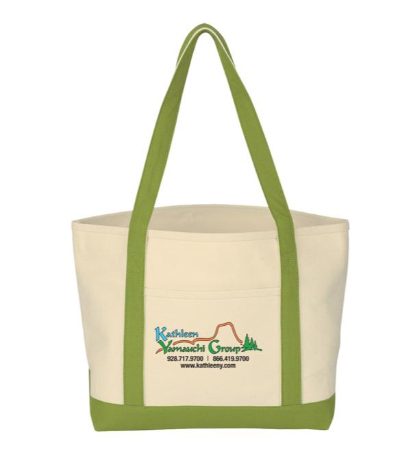 Large Cotton Canvas Boat Tote Bag