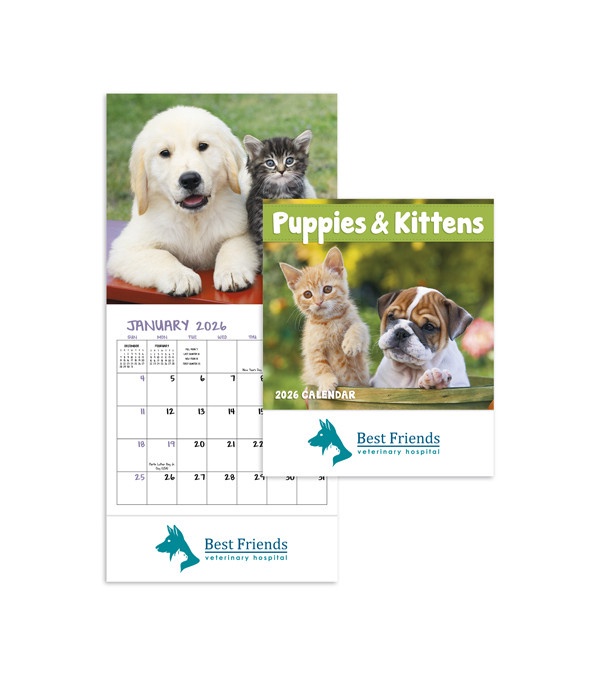 Puppies & Kittens - Mini Wall Calendar 2026