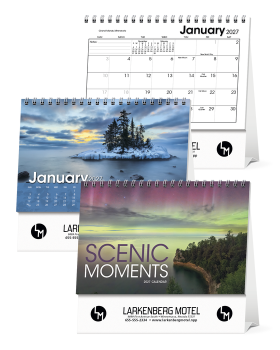 Scenic Moments 2027 Personalized Desk Calendars