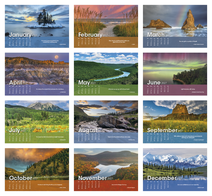 Scenic Moments 2027 Personalized Desk Calendars