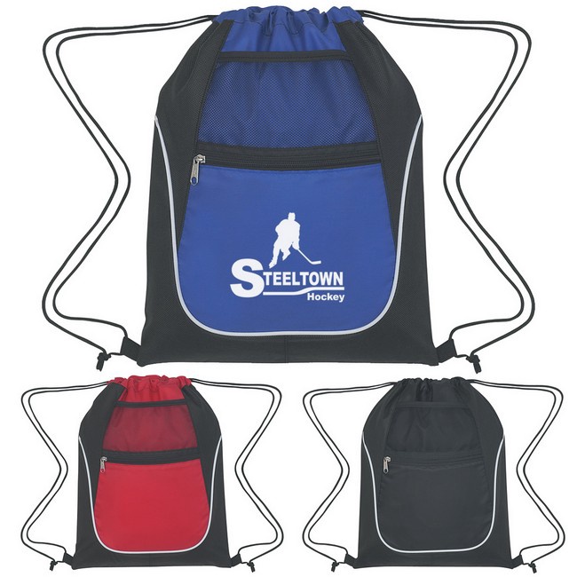 Custom Drawstring Sports Packs with Dual Pockets