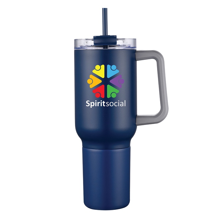 Two-in-One 21 oz Stainless Steel Travel Mug and Beverage Holder