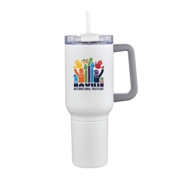 Two-in-One 21 oz Stainless Steel Travel Mug and Beverage Holder
