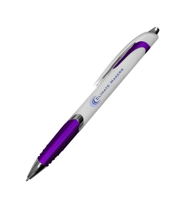 White Crest Grip Pen-Full Color Imprint