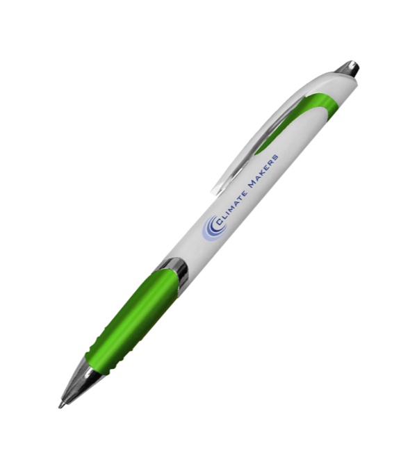 White Crest Grip Pen-Full Color Imprint