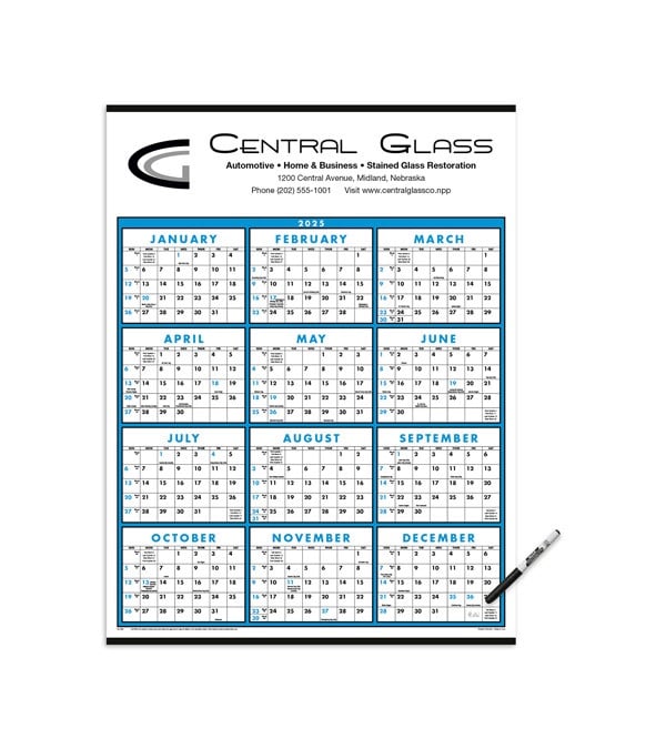 Span-A-Year Calendar (Laminated with Marker)