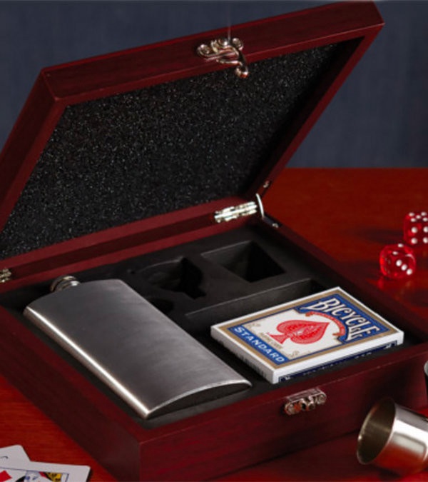 Flask and Gambling Gift Box