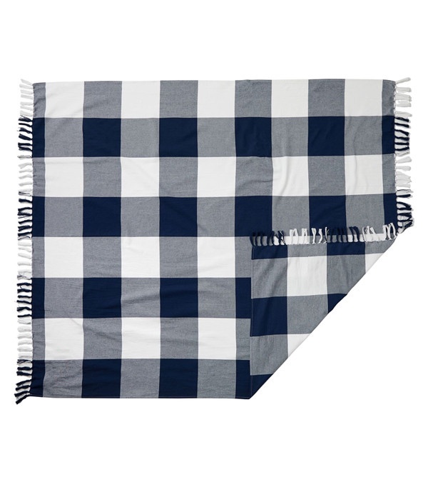 Field & Co.® 100% Organic Cotton Check Throw Blanket - Embroidered