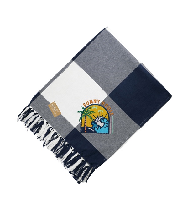 Field & Co.® 100% Organic Cotton Check Throw Blanket - Embroidered