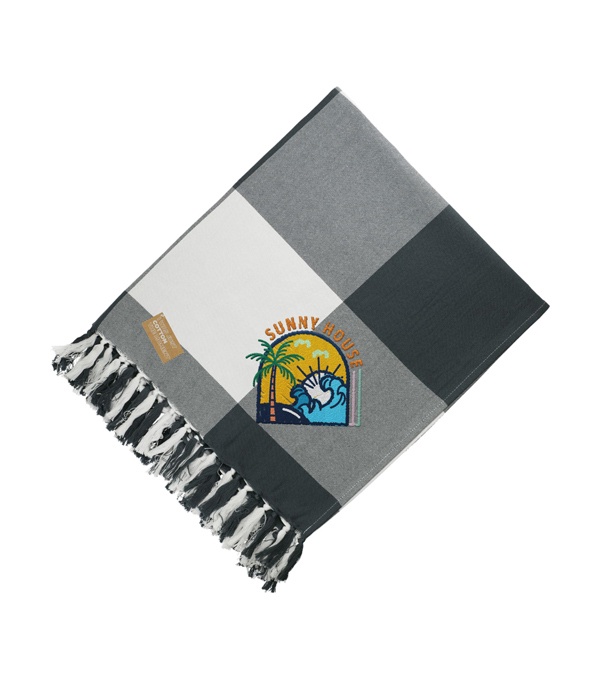 Field & Co.® 100% Organic Cotton Check Throw Blanket - Embroidered