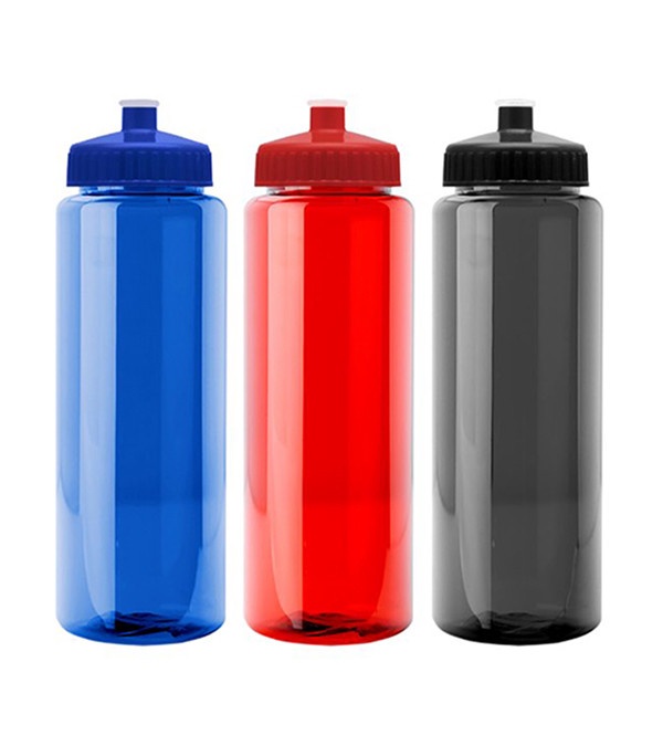 The Guzzler - 32 oz. Transparent Bottle with Push pull lid