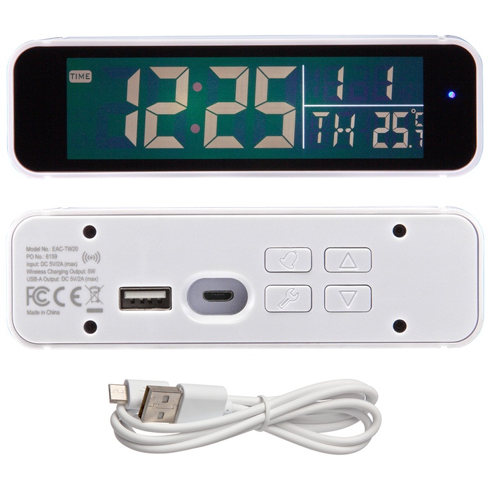 Twilight Digital Alarm Clock with 5W Wireless Charger