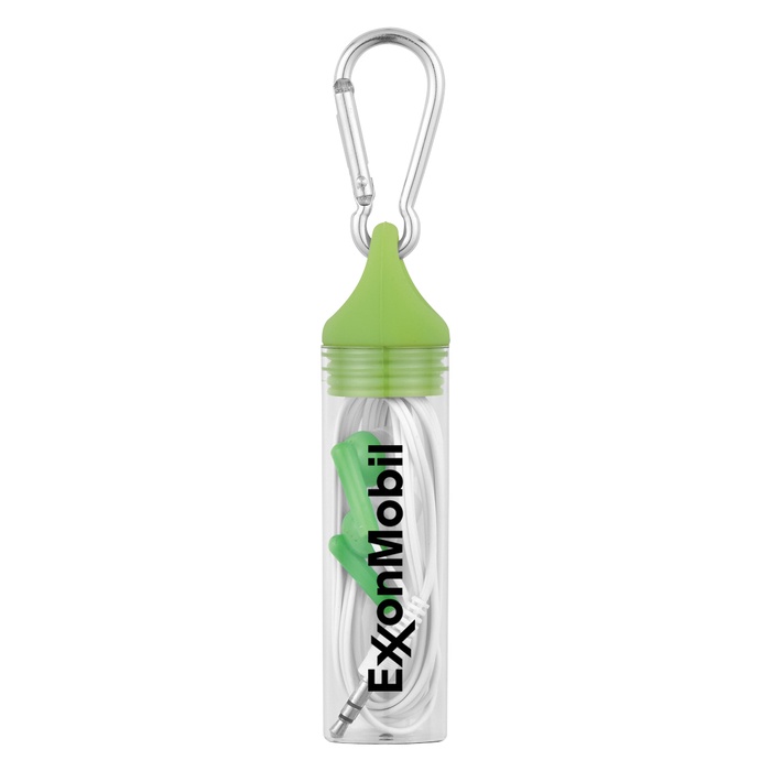 Ear Buds in Custom Case with Carabiner