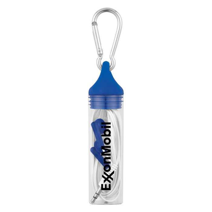 Ear Buds in Custom Case with Carabiner