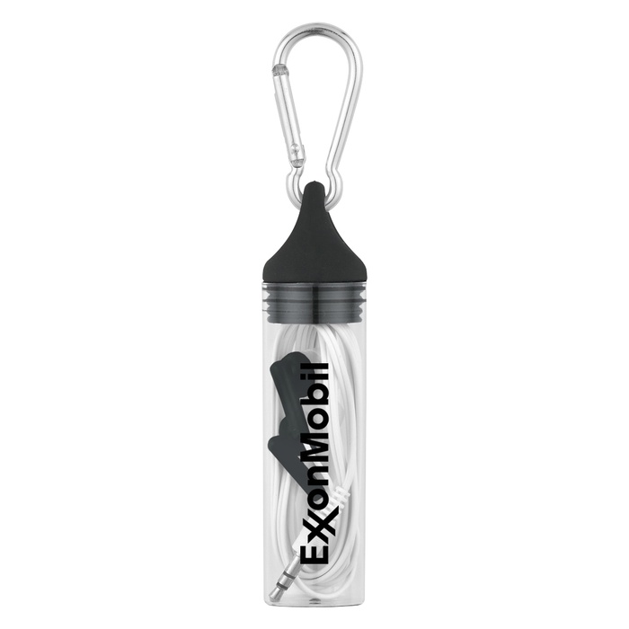 Ear Buds in Custom Case with Carabiner