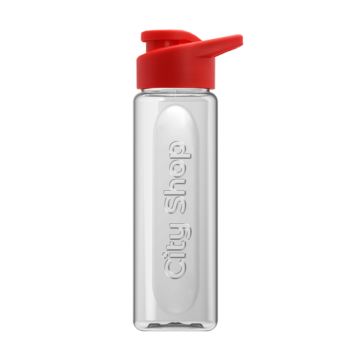 Boss Embossed RPET Bottle with Drink-Thru Lid - 26 oz.