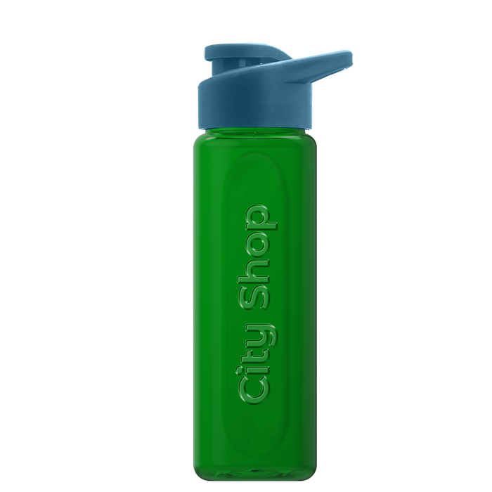 Boss Embossed RPET Bottle with Drink-Thru Lid - 26 oz.