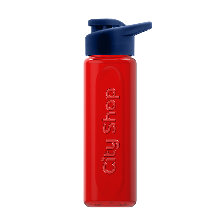 Boss Embossed RPET Bottle with Drink-Thru Lid - 26 oz.