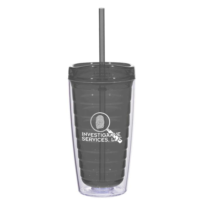 Econo Double Wall 16 oz. Custom Tumbler with Lid & Straw