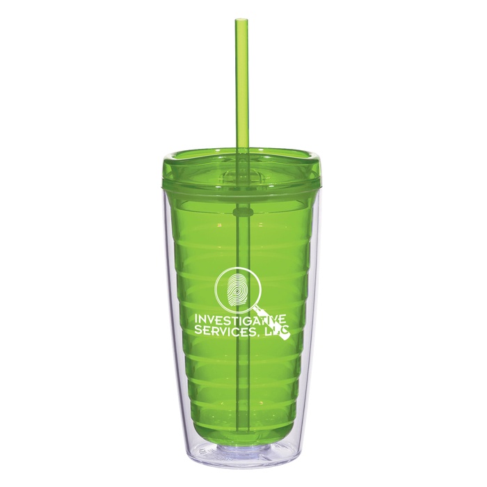 Econo Double Wall 16 oz. Custom Tumbler with Lid & Straw