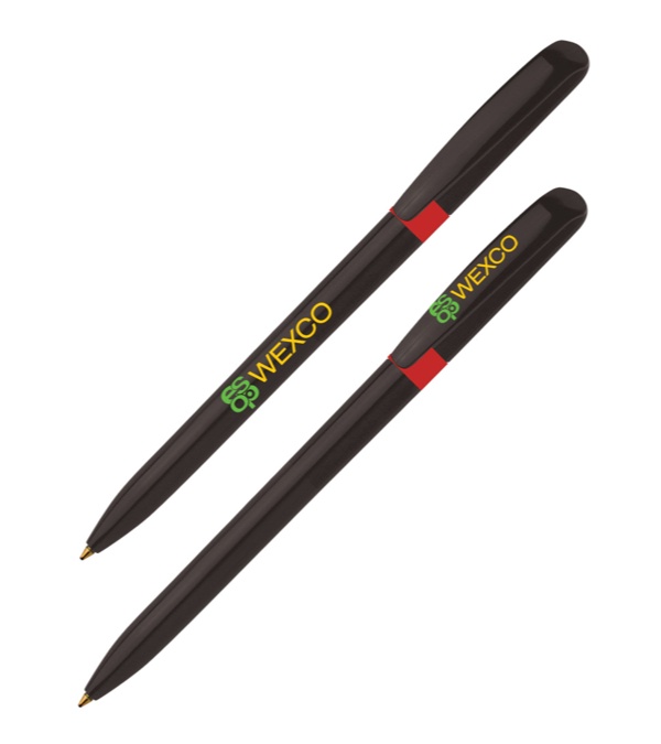 Pivo Black Promotional Pen with Color Ring