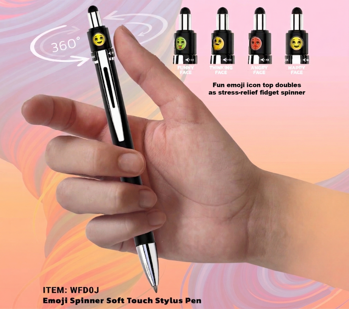 Emoji Spinner Soft Touch Stylus Pen