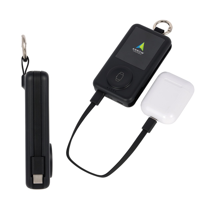 Charter 6200mAh Light Up Power Bank with Watch Charger & Keyring