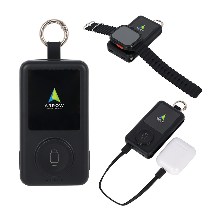 Charter 6200mAh Light Up Power Bank with Watch Charger & Keyring