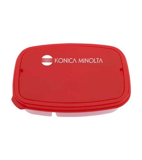 2 Section Lunch Container with Plastic Fork & Knife