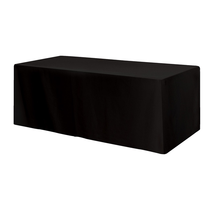 Fitted Poly/Cotton 3-Sided Table Cover - Fits 8' Standard Table