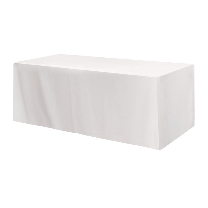 Fitted Poly/Cotton 3-Sided Table Cover - Fits 8' Standard Table
