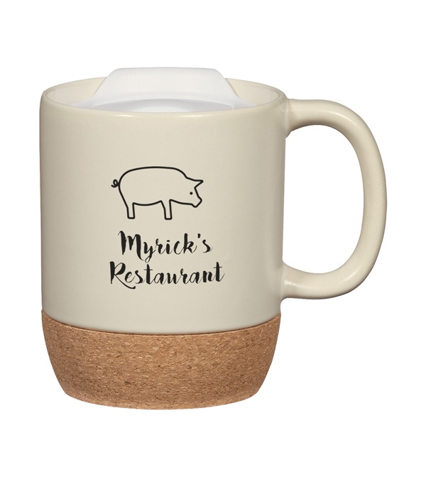 14 oz. Cork Base Ceramic Mug