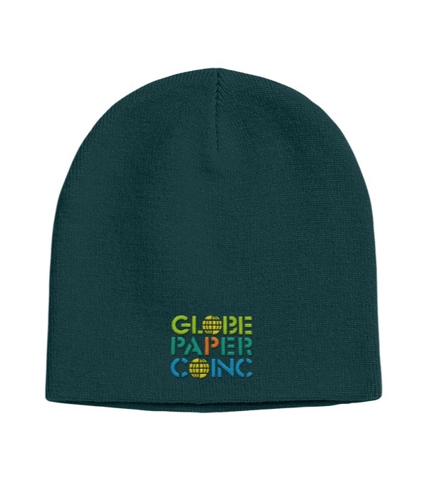 Knit Beanie Cap-Embroidered