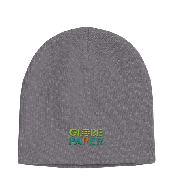 Knit Beanie Cap-Embroidered