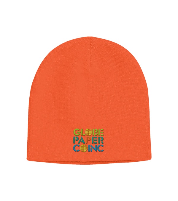 Knit Beanie Cap-Embroidered